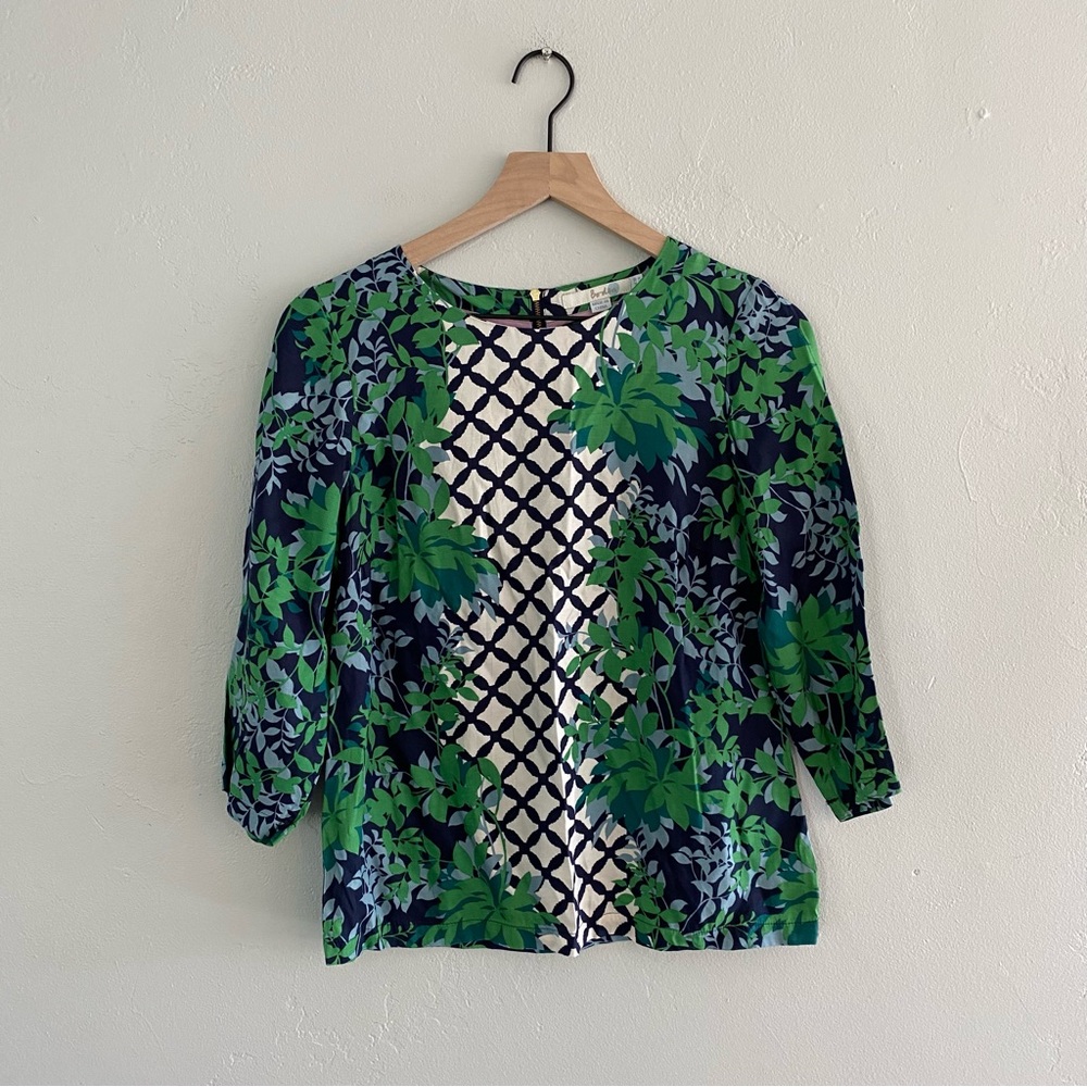 Boden Eliza Silk Blend Blouse 3/4 Sleeves Size 6